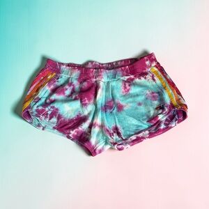 Aviator Nation Tie-Dye Women’s Athletic Shorts in Pink & Teal size Large